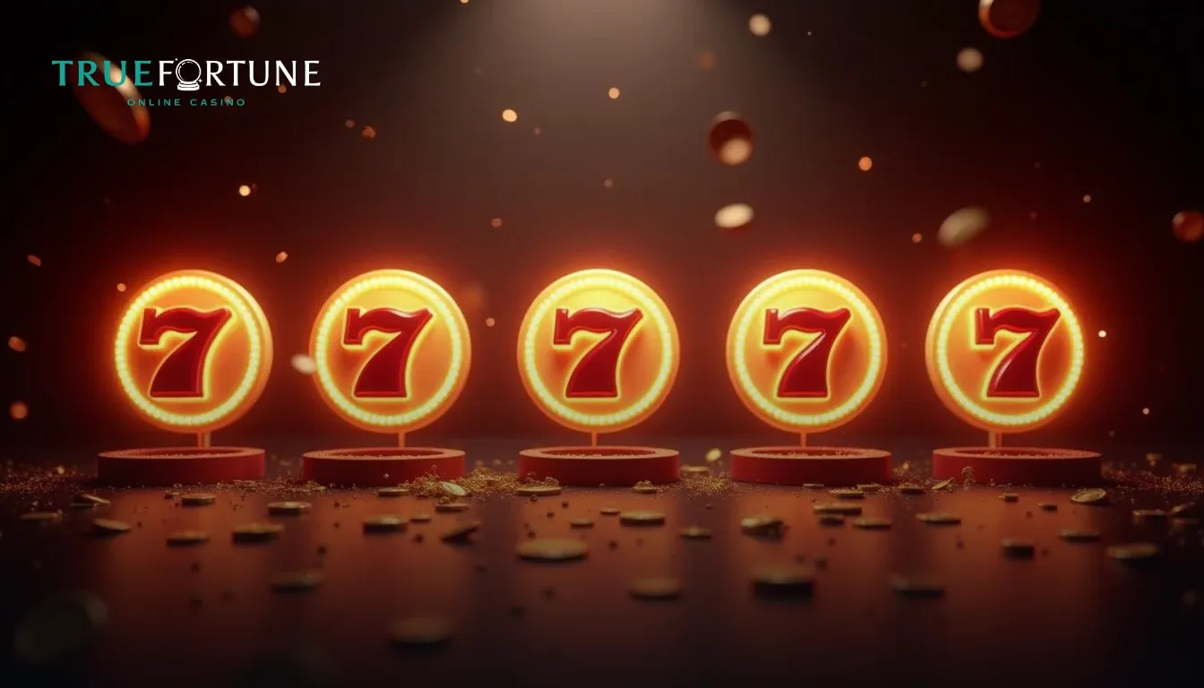 True Fortune Casino game lobby showing slot categories, filters by RTP and volatility, and game provider logos including Rival Gaming and Betsoft